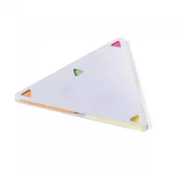 Set notite adezive model simplu forma triunghi 4 culori alb 91 x 87 mm 
