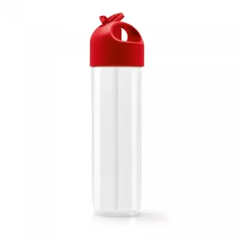 Sticla sport din PS si PE cu capac si pai flexibil capacitate pana la 500 ml 