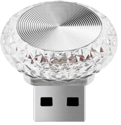 Bec ambiental disco Led Set 2 bucati 3D pentru masini decoratiuni lampa interioara mix colorat portabila