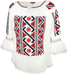 Bluza tip ie dama RM 128 marime 2XL alb/negru royal 
