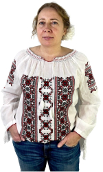Bluza tip ie traditionala dama ML 185 alb marime 2XL 