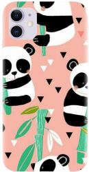 Husa din silicon compatibila cu Apple iPhone 11 - model Baby panda 001 