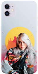 Husa din silicon compatibila cu Apple iPhone 11 - model Billie Eilish 