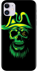 Husa din silicon compatibila cu Apple iPhone 11 - model Pirate Skull 