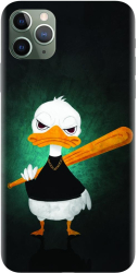 Husa din silicon compatibila cu Apple iPhone 11 Pro - model Duck With A Bat 
