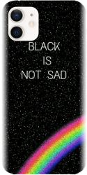 Husa din silicon compatibila cu Apple iPhone 12 Mini - model Black Is Not Sad 
