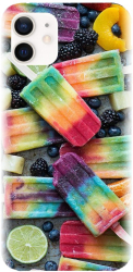 Husa din silicon compatibila cu Apple iPhone 12 Mini - model Colorful Ice Cream 