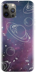 Husa din silicon compatibila cu Apple iPhone 12 Pro Max - model Cosmic Drawn Map 