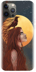 Husa din silicon compatibila cu Apple iPhone 12 Pro Max - model Fantasy Wolf Woman 