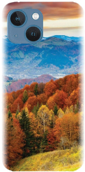 Husa din silicon compatibila cu Apple iPhone 13 Mini - model Autumn Mountain Fall Rusty Forest 