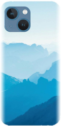 Husa din silicon compatibila cu Apple iPhone 13 Mini - model Blue Mountain Crests 