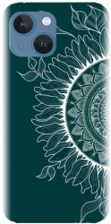 Husa din silicon compatibila cu Apple iPhone 13 Mini - model Green Mandala 