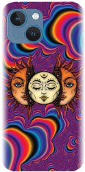 Husa din silicon compatibila cu Apple iPhone 13 Mini - model Trippy Sun 