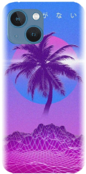 Husa din silicon compatibila cu Apple iPhone 13 Mini - model Vaporwave Palm