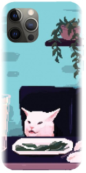 Husa din silicon compatibila cu Apple iPhone 13 Pro Max - model Pixel Art Cat Meme 