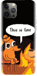 Husa din silicon compatibila cu Apple iPhone 13 Pro - model Pixel Art This Is Fine 