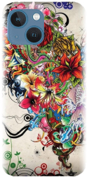 Husa din silicon compatibila cu Apple iPhone 14 - model Abstract Flowers 