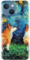 Husa din silicon compatibila cu Apple iPhone 14 - model Doggy Night 