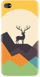 Husa din silicon compatibila cu Apple iPhone 4 / 4S - model Abstract Deer 