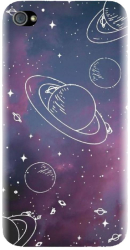 Husa din silicon compatibila cu Apple iPhone 4 / 4S - model Cosmic Drawn Map 