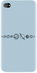 Husa din silicon compatibila cu Apple iPhone 4 / 4S - model Planets 