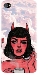 Husa din silicon compatibila cu Apple iPhone 4 / 4S - model Trippy Evil Mode 