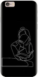 Husa din silicon compatibila cu Apple iPhone 5 / 5S / 5G / SE - model Line Art The Smart One 