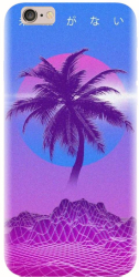 Husa din silicon compatibila cu Apple iPhone 5 / 5S / 5G / SE - model Vaporwave Palm 