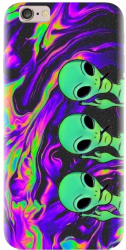 Husa din silicon compatibila cu Apple iPhone 5C - model Trippy Aliens 