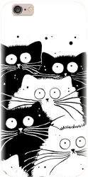 Husa din silicon compatibila cu Apple iPhone 6 / 6S - model Oo Cats 