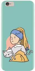 Husa din silicon compatibila cu Apple iPhone 6 Plus - model Girl With A Pearl Earring 