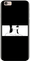 Husa din silicon compatibila cu Apple iPhone 6 Plus - model Line Art Buze Negre 