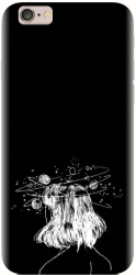 Husa din silicon compatibila cu Apple iPhone 6 Plus - model Line Art Dreamer 