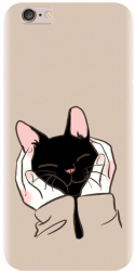 Husa din silicon compatibila cu Apple iPhone 6 Plus - model Th Black Cat In Hands 