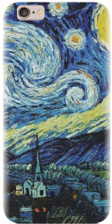 Husa din silicon compatibila cu Apple iPhone 6 Plus - model The Starry Night 