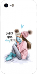 Husa din silicon compatibila cu Apple iPhone 7 - model Super mama
