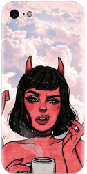 Husa din silicon compatibila cu Apple iPhone 7 - model Trippy Evil Mode 