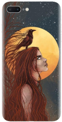 Husa din silicon compatibila cu Apple iPhone 7 Plus - model Fantasy Wolf Woman 