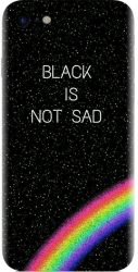 Husa din silicon compatibila cu Apple iPhone 8 - model Black Is Not Sad 