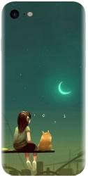 Husa din silicon compatibila cu Apple iPhone 8 - model Cat And Girl 