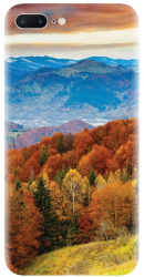 Husa din silicon compatibila cu Apple iPhone 8 Plus - model Autumn Mountain Fall Rusty Forest 