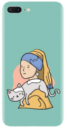 Husa din silicon compatibila cu Apple iPhone 8 Plus - model Girl With A Pearl Earring 