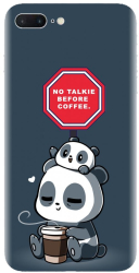Husa din silicon compatibila cu Apple iPhone 8 Plus - model Panda Coffe 