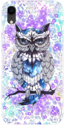 Husa din silicon compatibila cu Apple iPhone XR - model Abstract Owl 