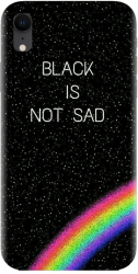 Husa din silicon compatibila cu Apple iPhone XR - model Black Is Not Sad 