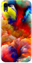 Husa din silicon compatibila cu Apple iPhone XR - model Oil Painting Colorful Strokes