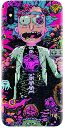 Husa din silicon compatibila cu Apple iPhone Xs - model Rick And Morty