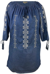 Rochie dama casual denim RB24 albastru nautic marimea XL 