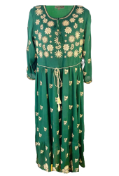 Rochie dama casual verde/crem marimea S 