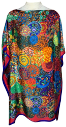 Rochie tip poncho T dama Dacali bleumarin/grena one size 